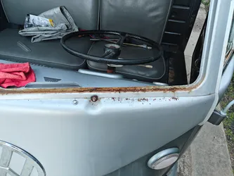 Rusty driver windshield